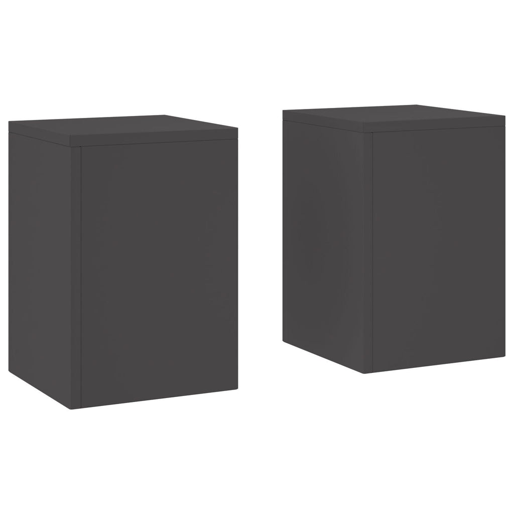 Plantenstandaards 2 st pilaar 24x24x35 cm staal zwart