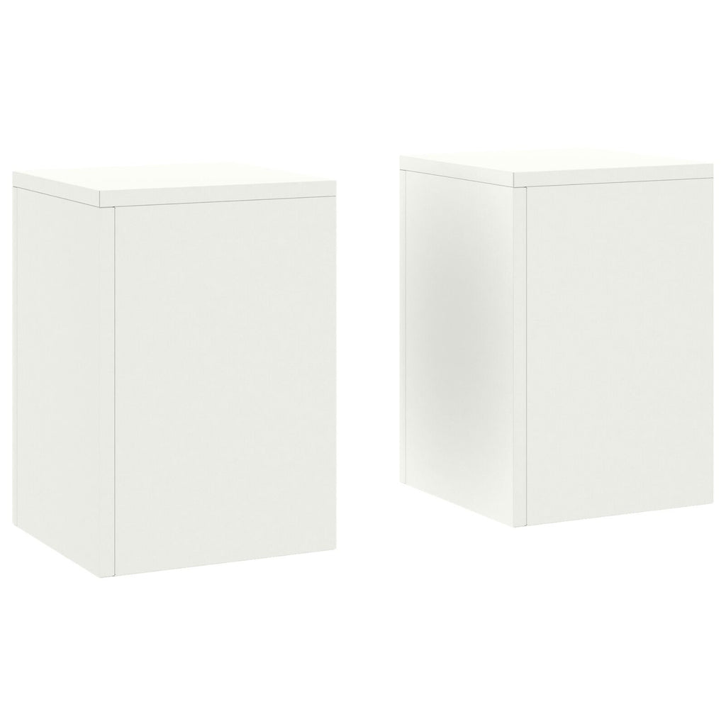 Plantenstandaards 2 st pilaar 24x24x35 cm staal wit
