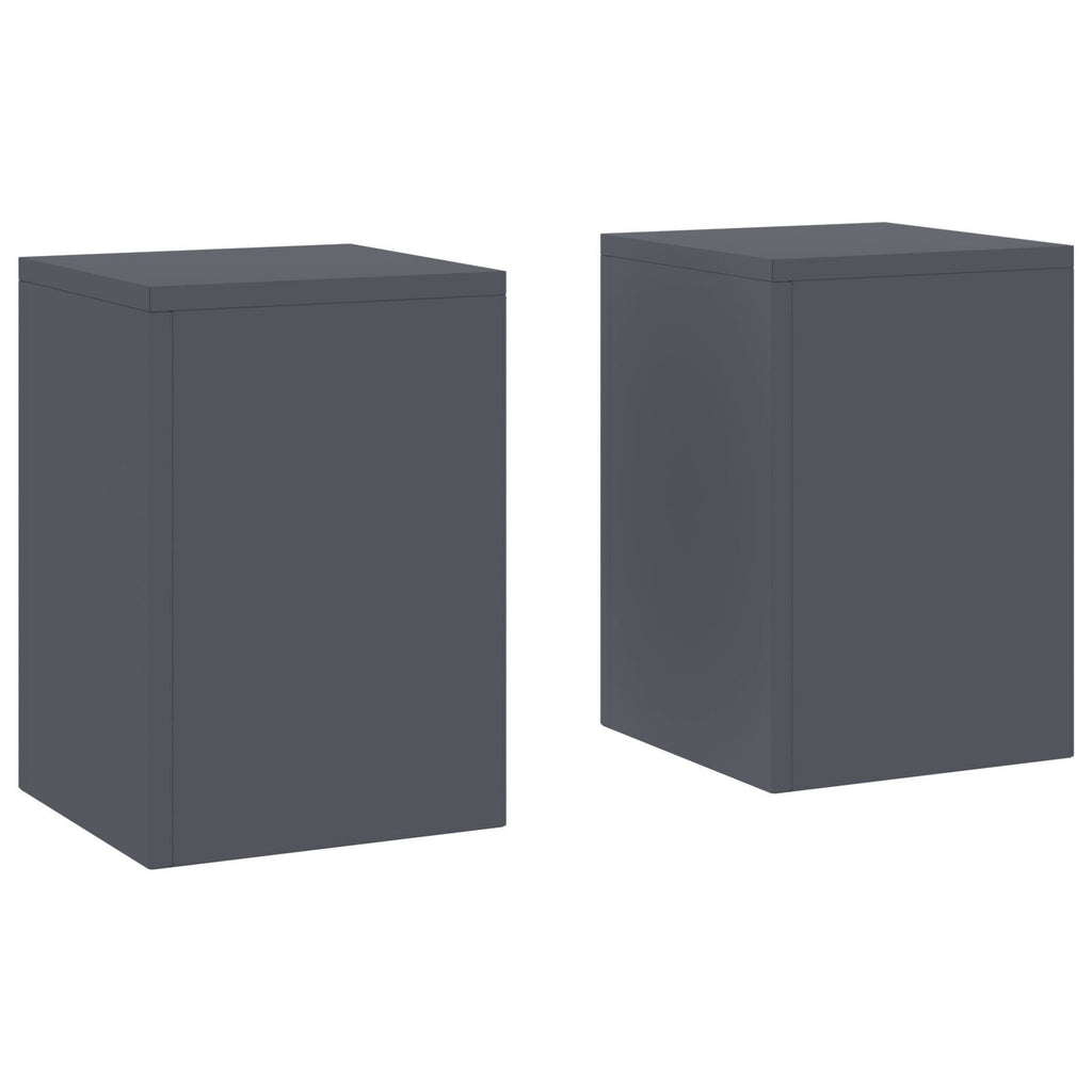 Plantenstandaards 2 st pilaar 24x24x35 cm staal antraciet