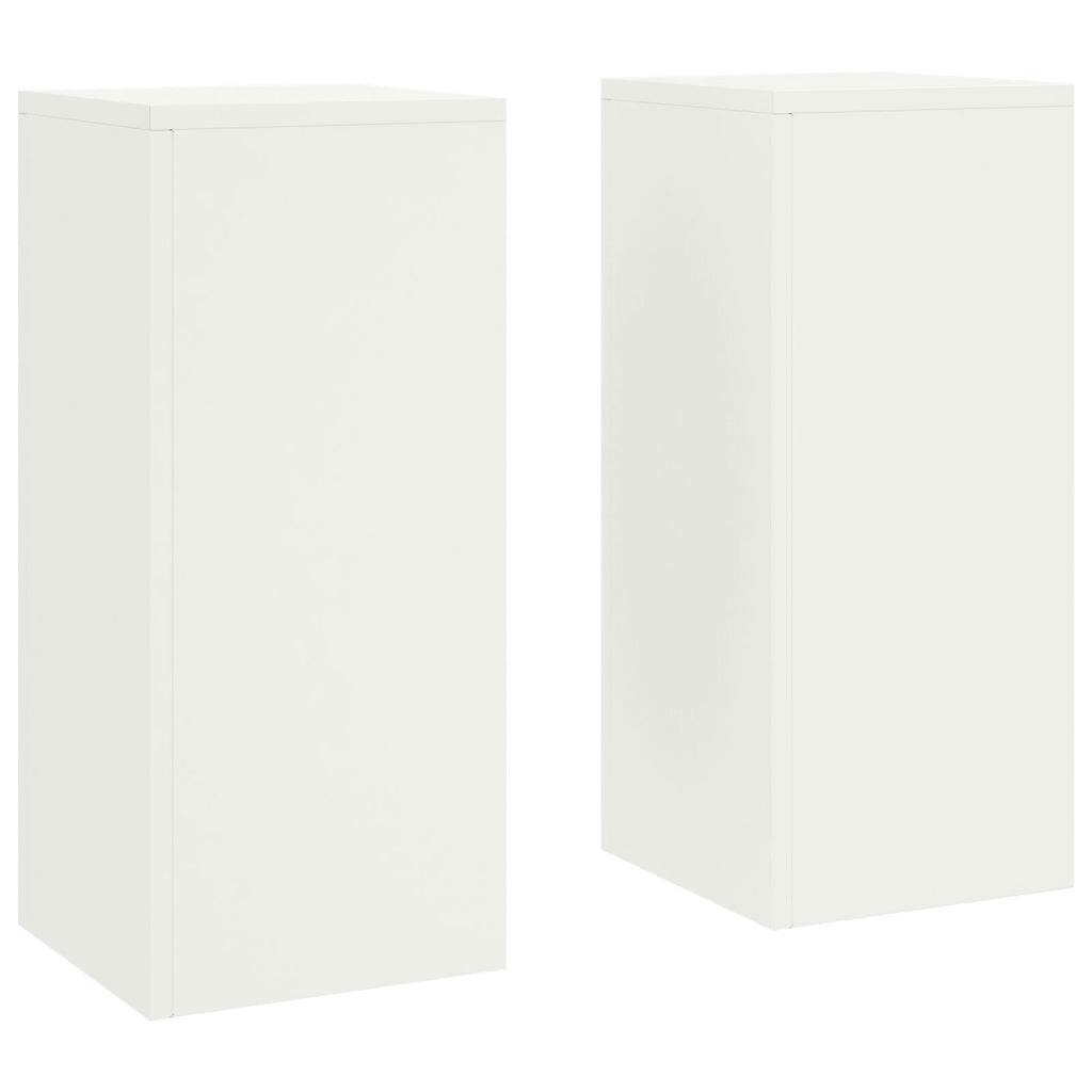 Plantenstandaards 2 st pilaar 24x24x55 cm staal wit
