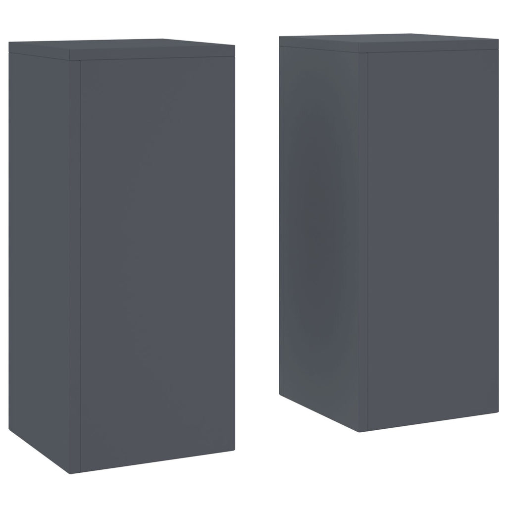 Plantenstandaards 2 st pilaar 24x24x55 cm staal antracietkleur