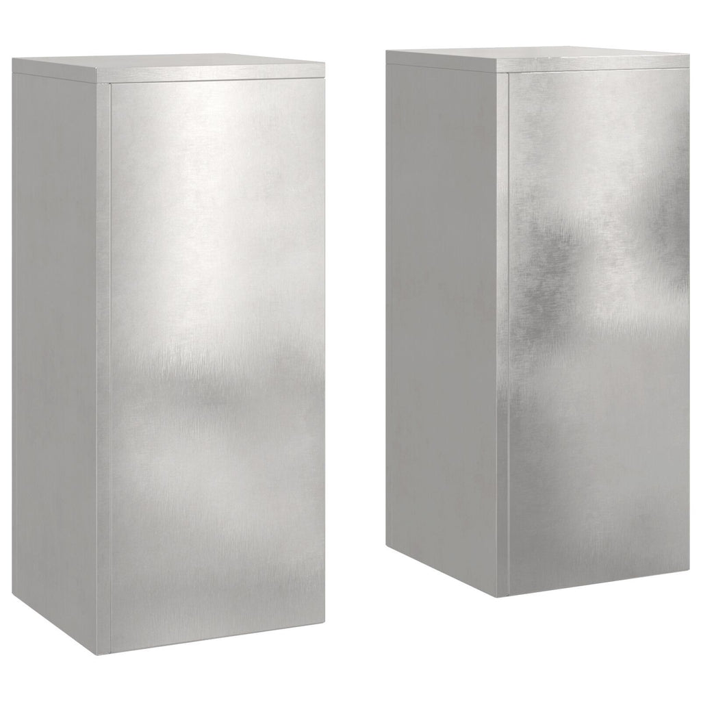 Plantenstandaards 2 st pilaar 24x24x55 cm roestvrijstaal