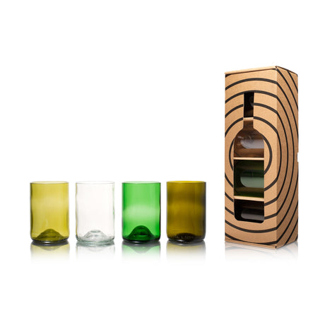 Tumbler 4-pack - Gemaakt van gerecycled glas uit oude wijnflessen
