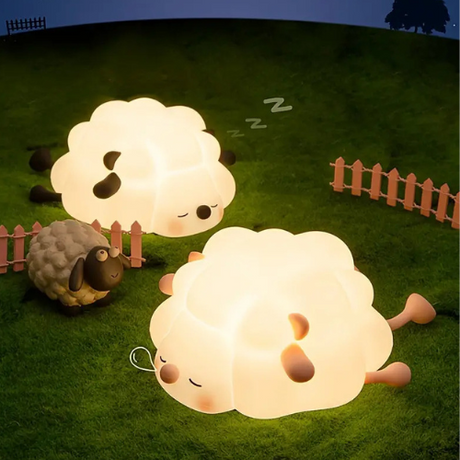 Actie Bedlampje Nachtlampje - Schattig Schaapje - USB oplaadbaar - met Timer