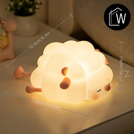 Actie Bedlampje Nachtlampje - Schattig Schaapje - USB oplaadbaar - met Timer