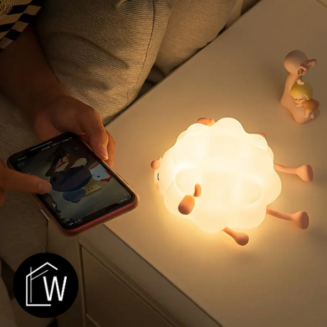 Actie Bedlampje Nachtlampje - Schattig Schaapje - USB oplaadbaar - met Timer