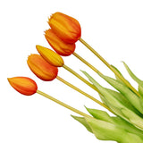 Vase Jessie Bow + 10X Real Touch Tulips Orange