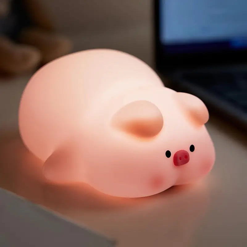 Actie Bedlampje Nachtlampje -Biggetje met dikke Billen- USB oplaadbaar - met Timer