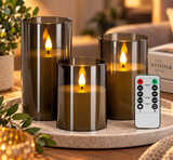 Set van 3 LED Kaarsen – Met Afstandsbediening en Timer – 10, 12.5 & 15 cm