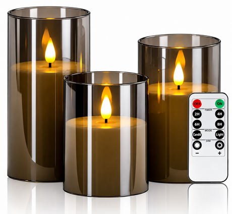 Set van 3 LED Kaarsen – Met Afstandsbediening en Timer – 10, 12.5 & 15 cm